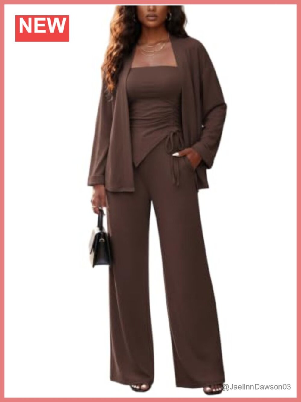 Women's 3 Piece Cardigan Pant Suit Set Business Casual Outfit